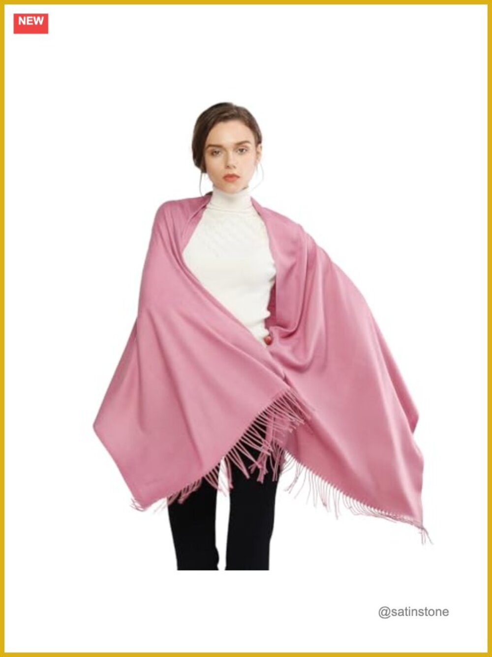 Fringe Shawl Wrap Pashmina Scarf for Wedding Evening